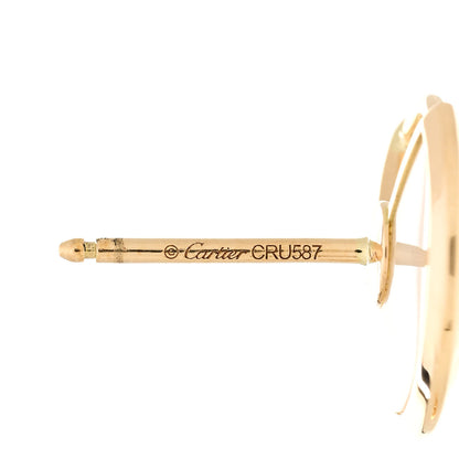 Cartier 18K Yellow Gold Diamond Mother of Pearl Amulette de Cartier Earrings 5 of 6
