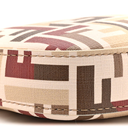 Fendi Fabric Jacquard Vitello Grace FF 1974 Baguette Pouch Grezzo Multicolor Soft Gold 9 of 9
