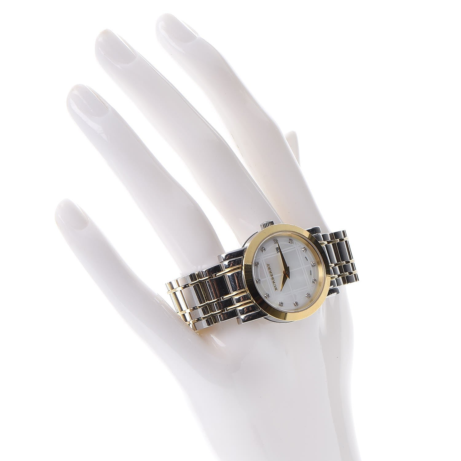 Burberry Stainless Steel Diamond Gold Tone Heritage Watch 2 of 9