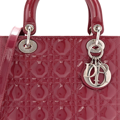 Christian Dior Patent Cannage Medium Lady Dior Dark Pink 8 of 13