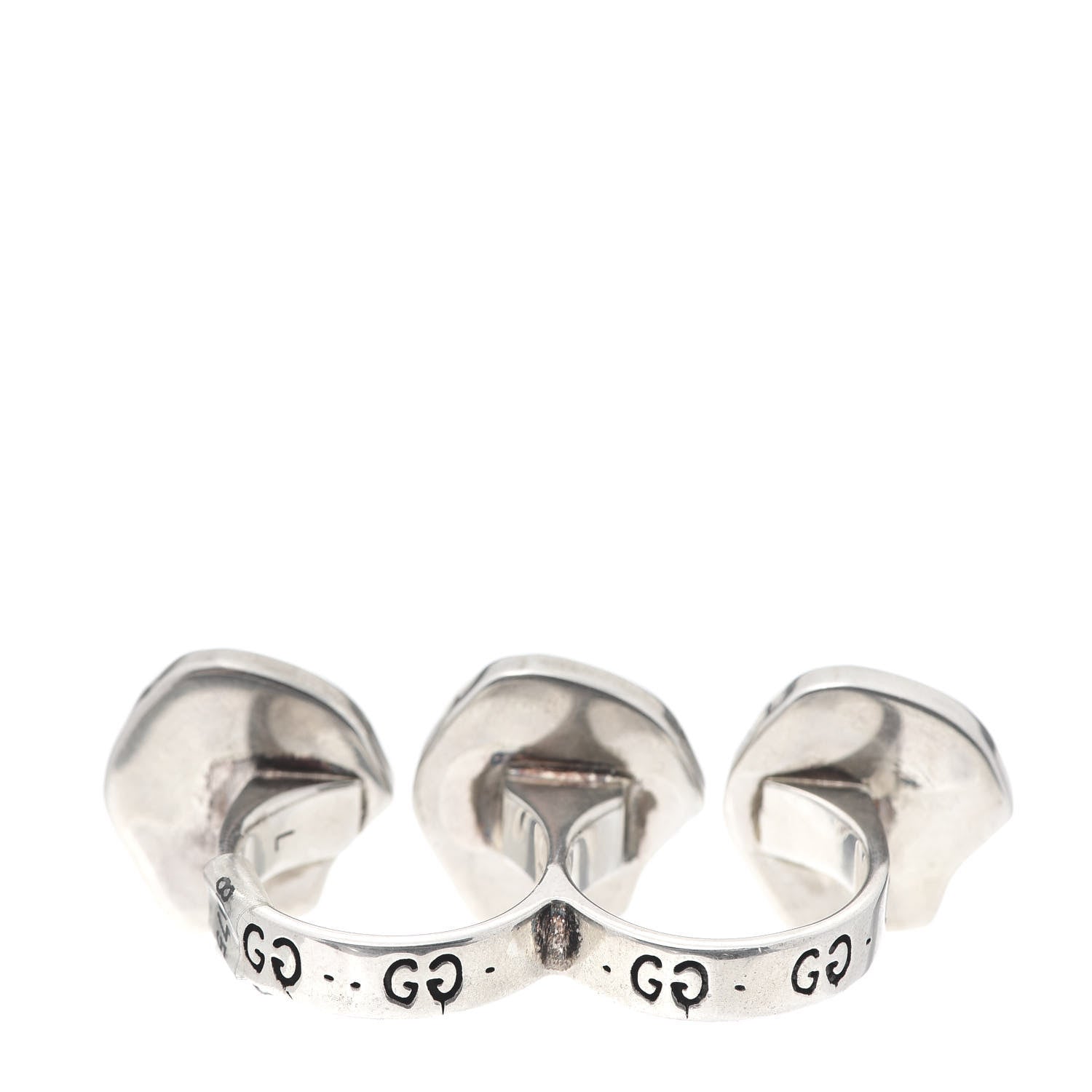 Gucci Sterling Silver GucciGhost Hamlet Skull Double Finger Ring L 3 of 6