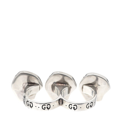 Gucci Sterling Silver GucciGhost Hamlet Skull Double Finger Ring L 3 of 6
