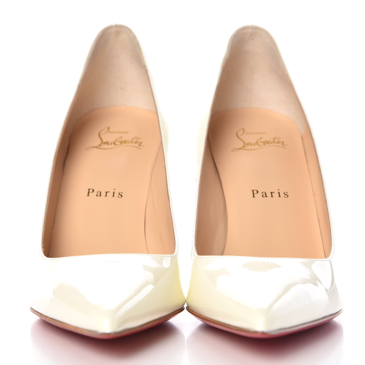 Christian Louboutin Patent Decollete 554 85 Pumps 38.5 Snow 2 of 8