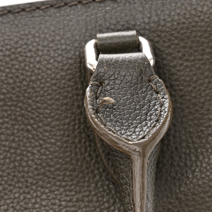 Alexander McQueen Pebbled Calfskin Small Skull Padlock Zip Around Tote Military Green 15 of 16