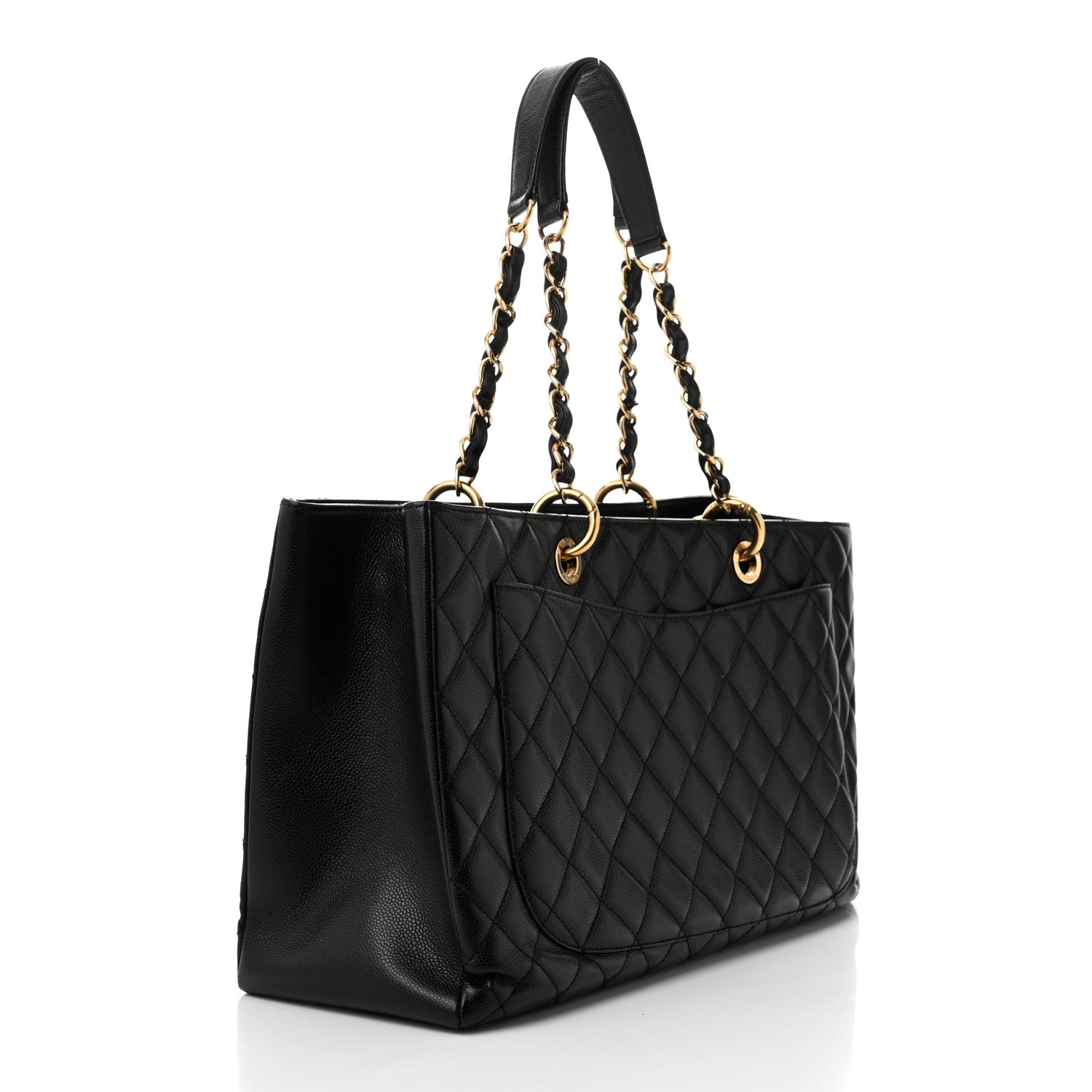 Chanel Caviar Quilted XL Grand Shopping Tote GST Black 3 of 10