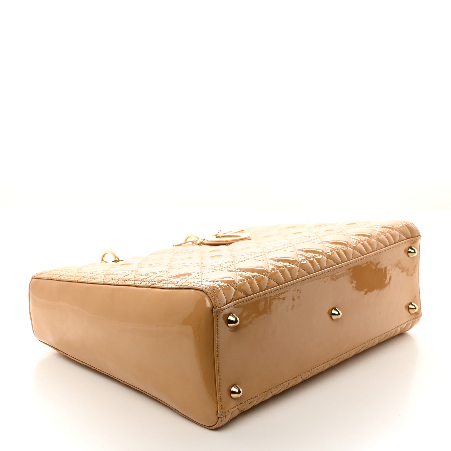 Christian Dior Patent Cannage Large Lady Dior Beige 4 of 10