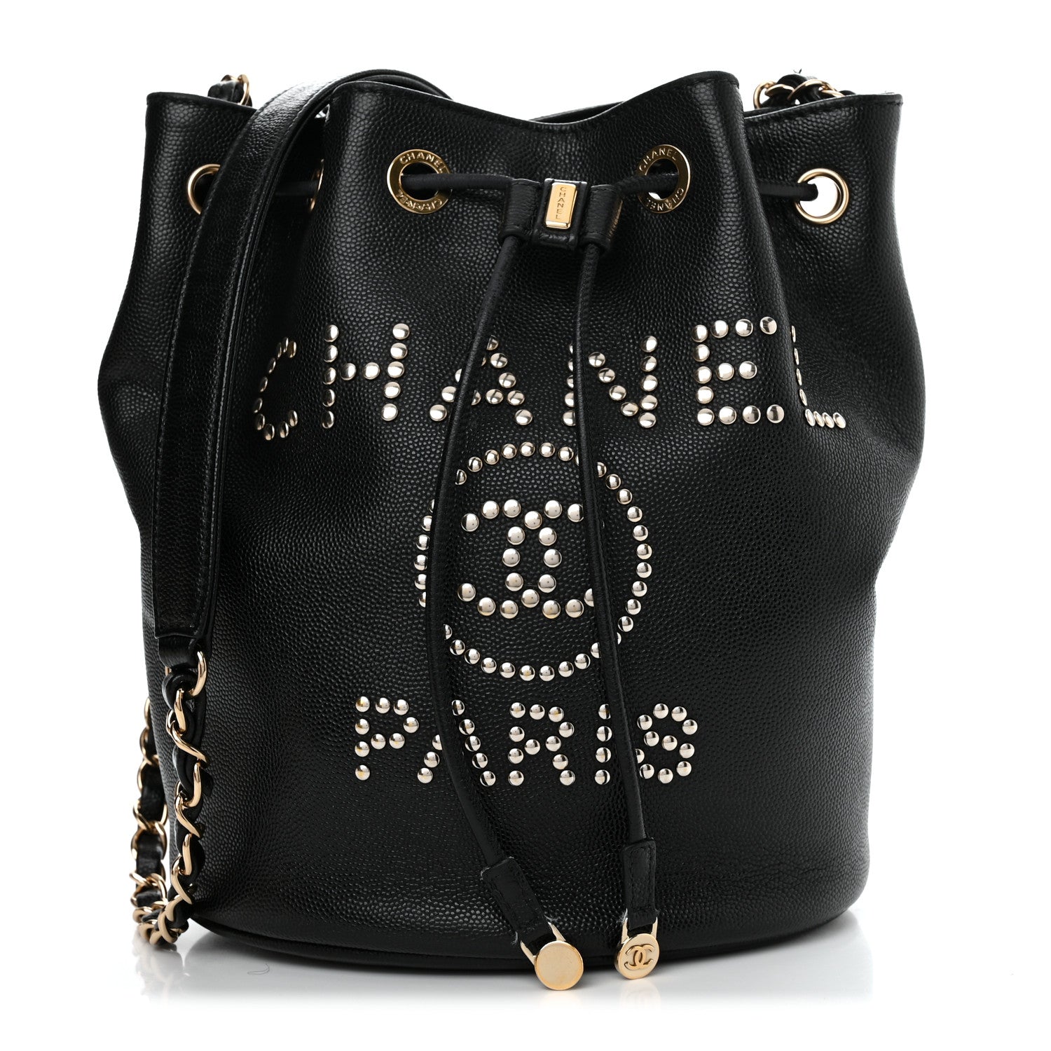 Chanel Caviar Deauville Drawstring Bucket Bag Black 1 of 11