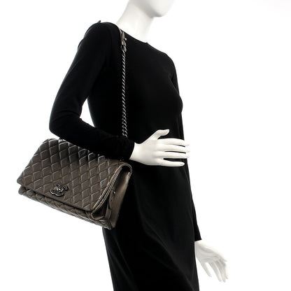 Chanel Metallic Goatskin Large City Rock Flap Silver 2 of 8