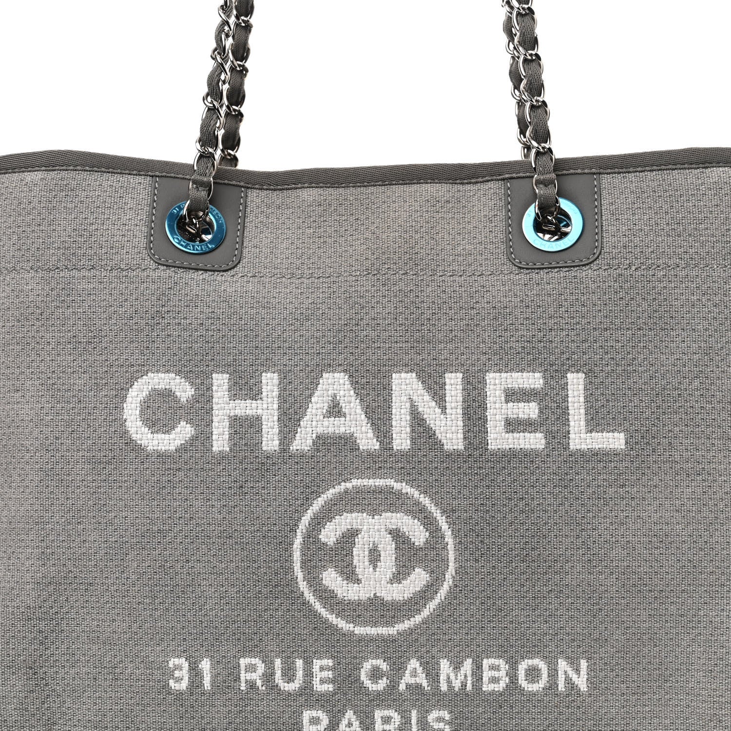 Chanel Mixed Fibers Small Deauville Tote Light Grey 8 of 10