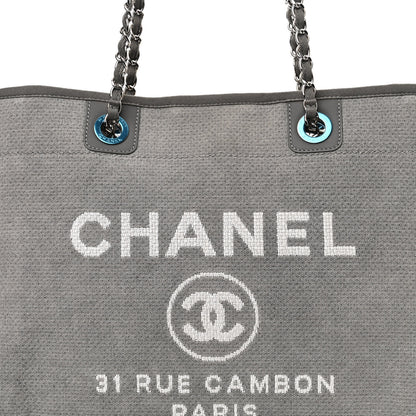Chanel Mixed Fibers Small Deauville Tote Light Grey 8 of 10