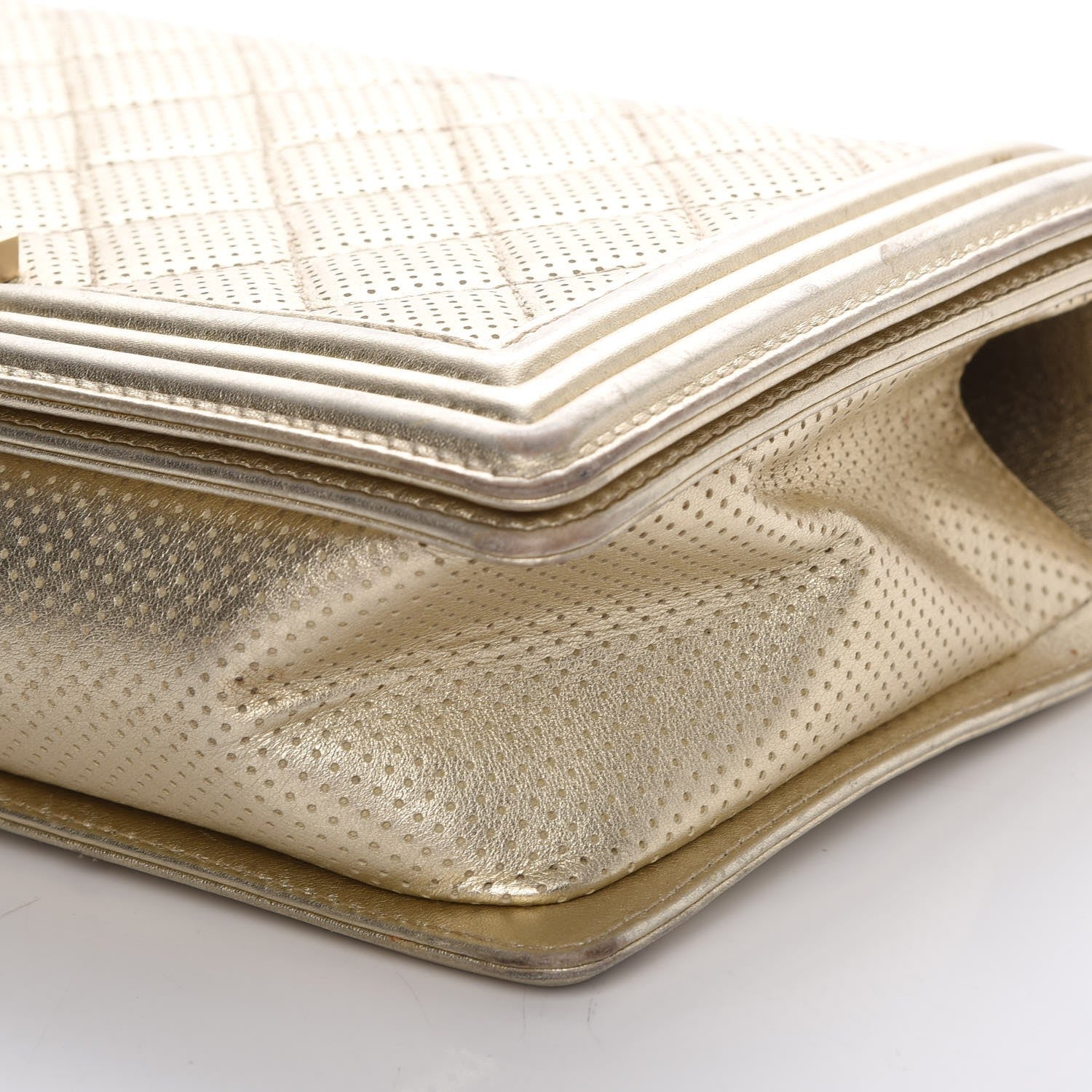 Chanel Lambskin Perforated Quilted New Medium Boy Flap Gold 18 of 22