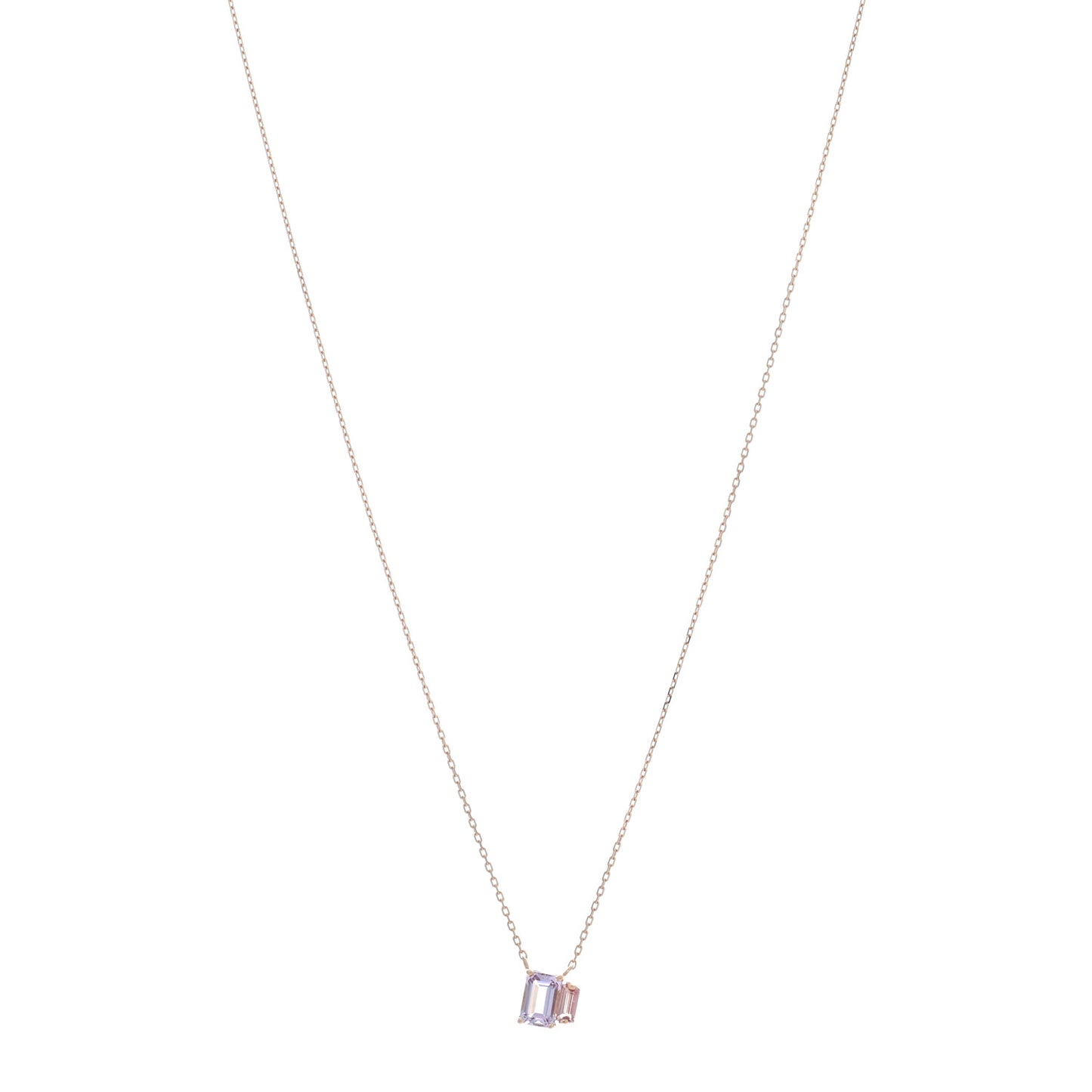 14K Rose Gold Amethyst Pink Topaz Pendant Necklace