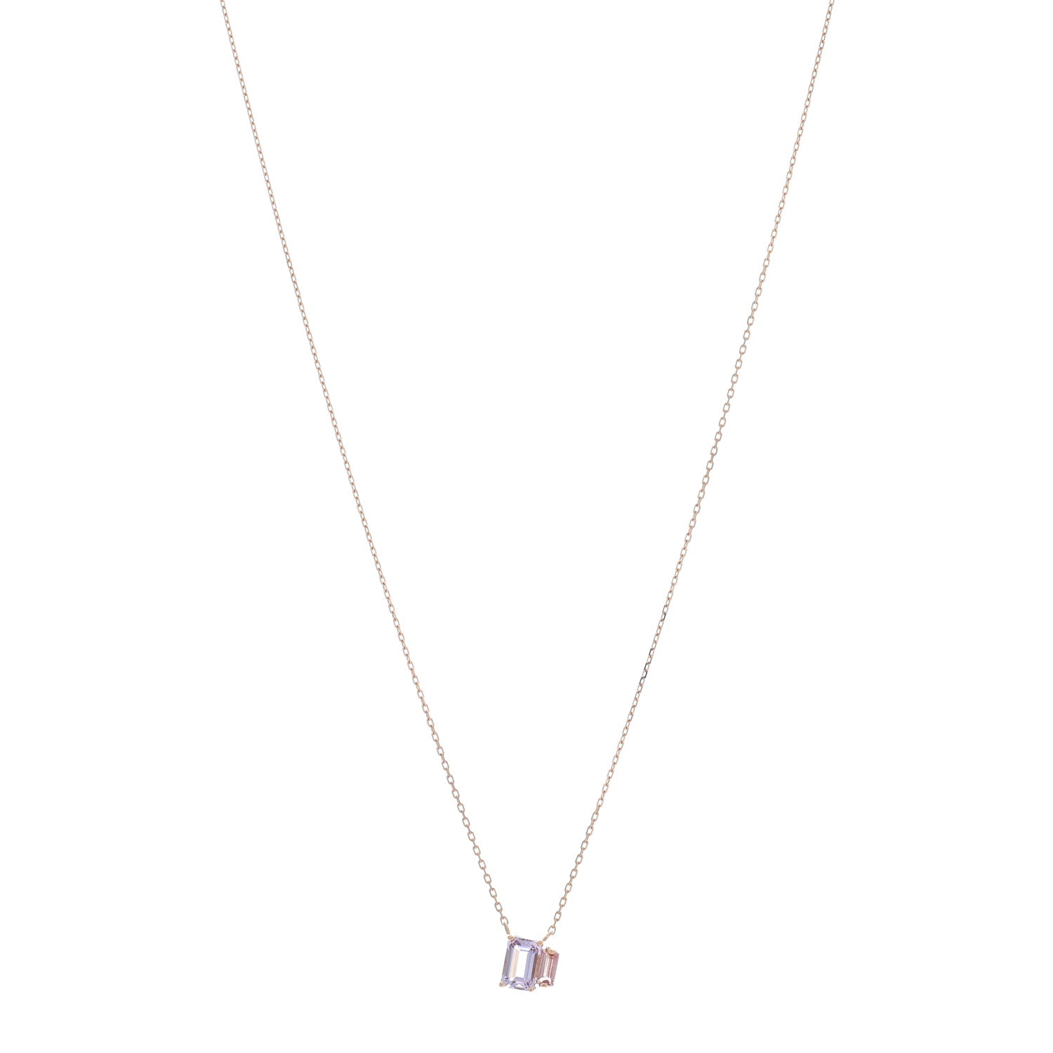 Suzanne Kalan 14K Rose Gold Amethyst Pink Topaz Pendant Necklace 1 of 4