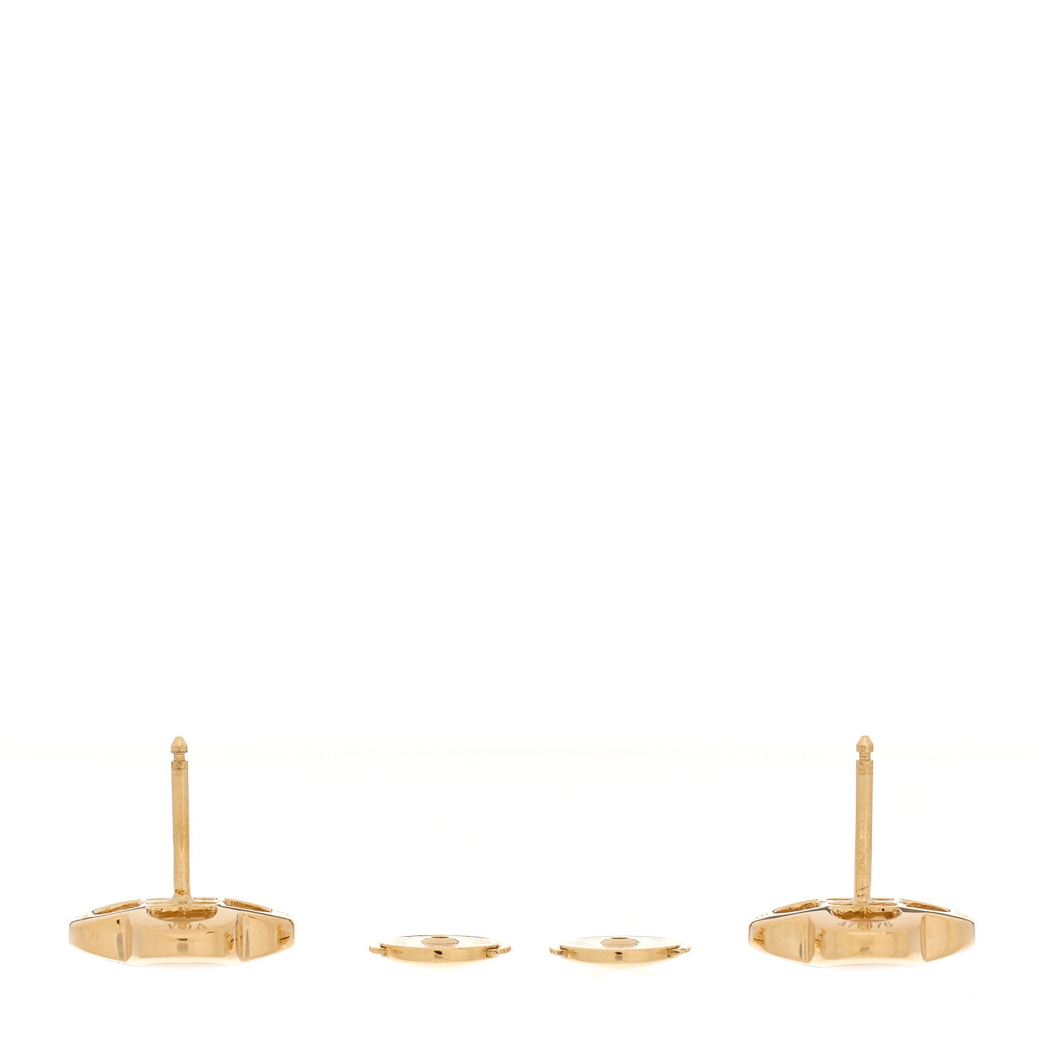 Van Cleef & Arpels 18K Yellow Gold Mother of Pearl Pure Alhambra Earrings 3 of 5