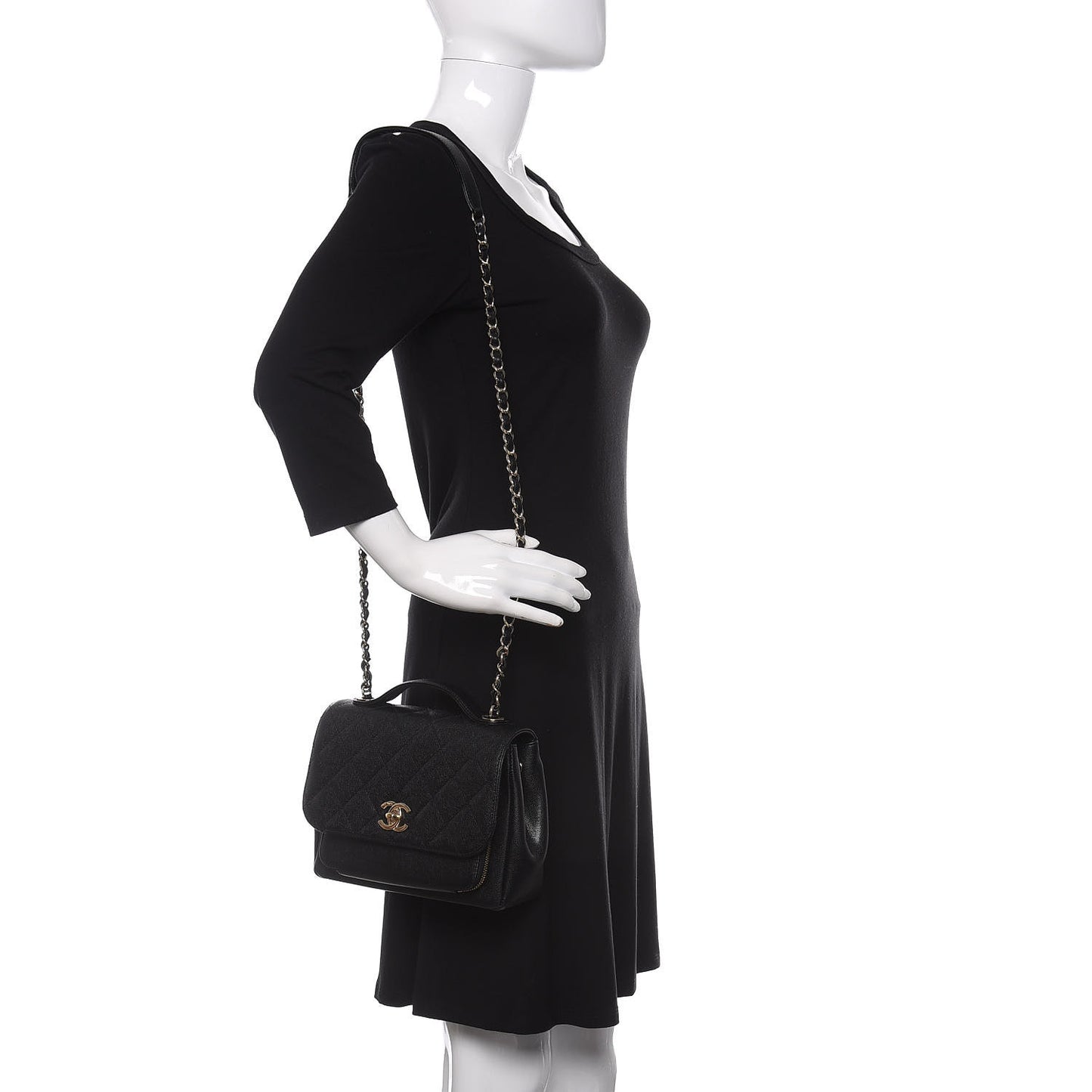 Caviar Quilted Medium Business Affinity Flap Black