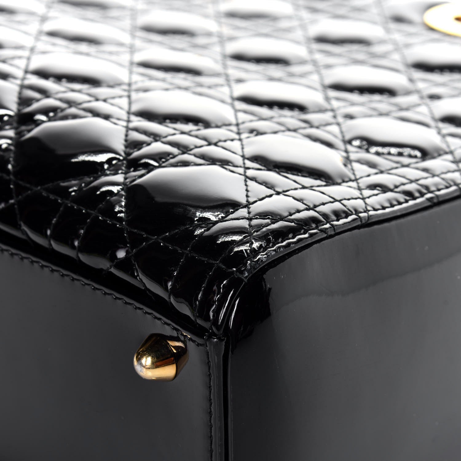 Christian Dior Patent Cannage Large Lady Dior Black 11 of 12