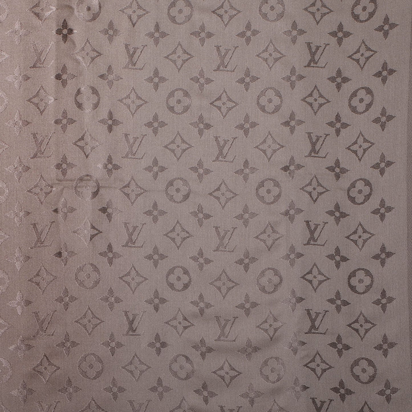 Silk Wool Monogram Shawl Beige