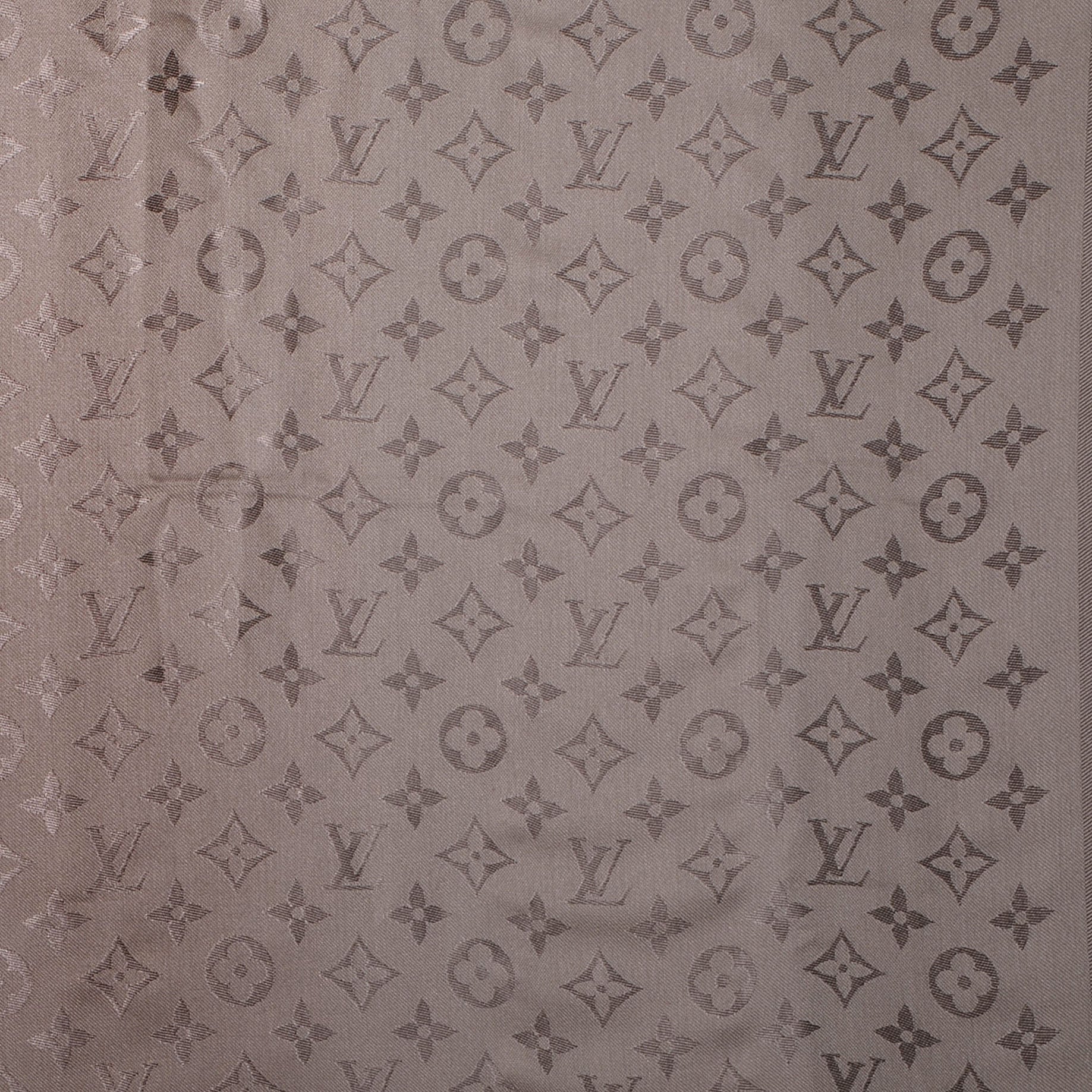 Louis Vuitton Silk Wool Monogram Shawl Beige 1 of 4