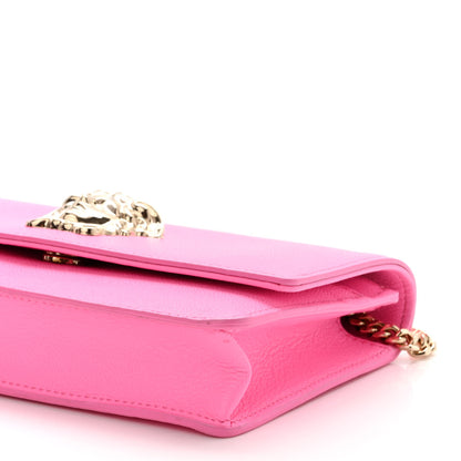 Versace Grained Calfskin Medusa Wallet On Chain Pink 9 of 9
