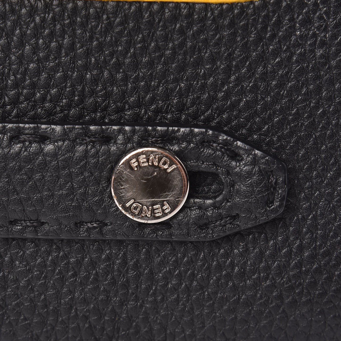 Cuoio Romano Selleria Monster Eyes Inlay Slim Clutch Black Sunflower