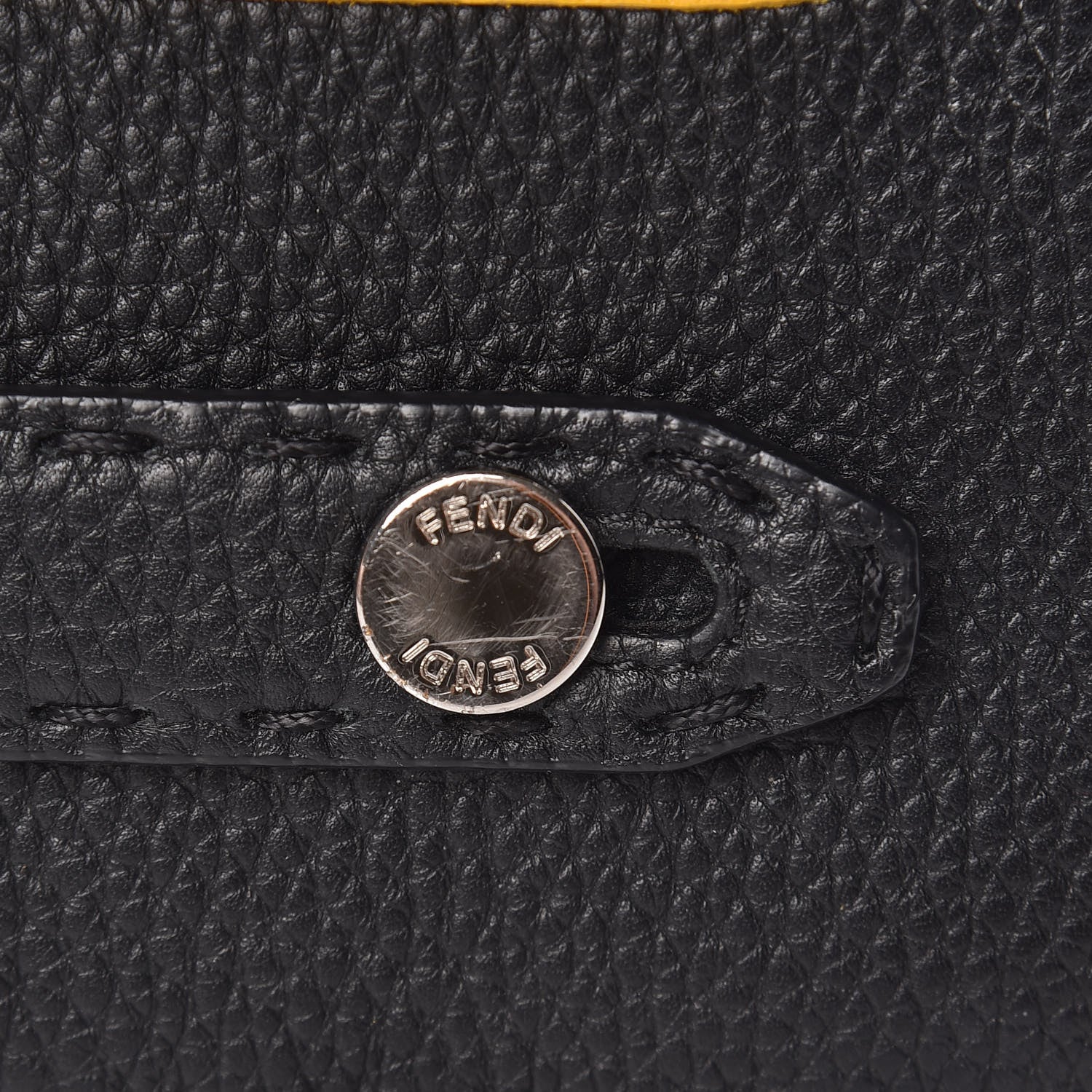 Fendi Cuoio Romano Selleria Monster Eyes Inlay Slim Clutch Black Sunflower 10 of 10