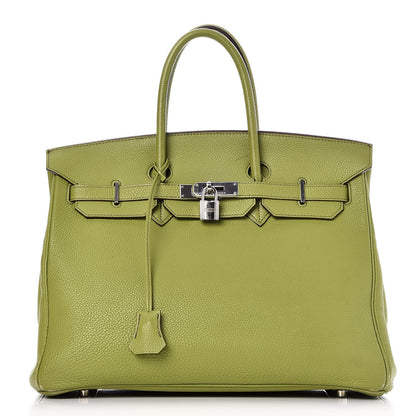 Hermes Taurillon Clemence Birkin 35 Vert Anis 1 of 41