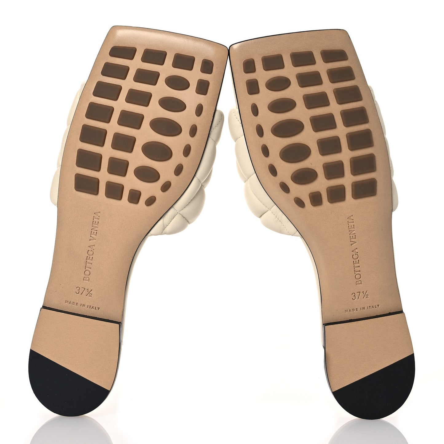 Nappa Maxi Intrecciato Lido Flat Sandals 37.5 Wax