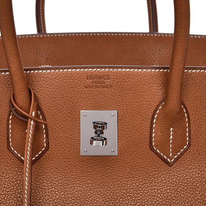 Hermes Natural Barenia Faubourg Birkin 35 Fauve 6 of 38
