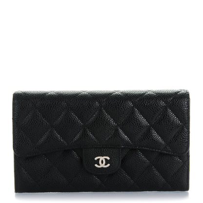 Chanel Caviar Quilted Large Flap Wallet Black 1 of 8