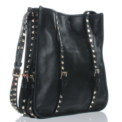 Valentino Garavani Vitello Rockstud Shopper Tote Black 3 of 7