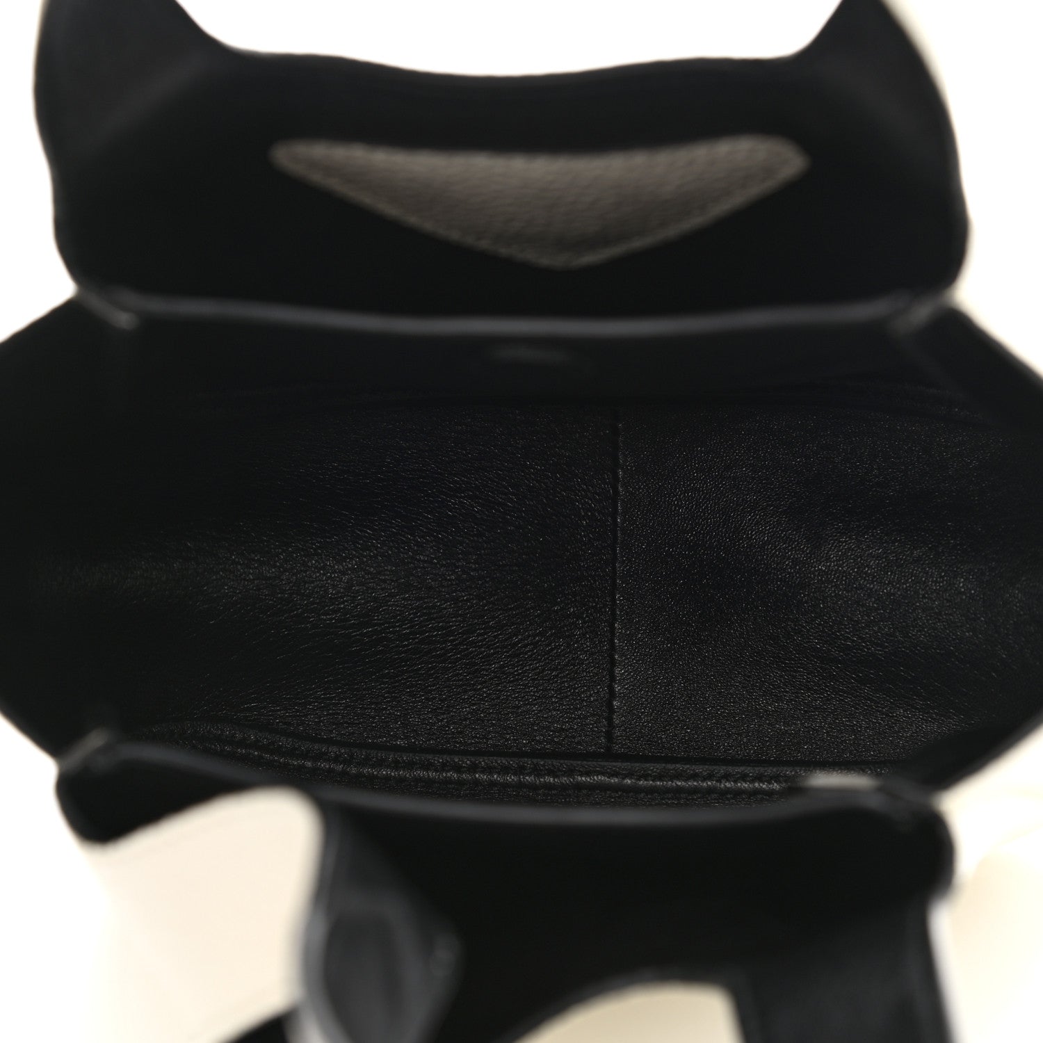 Prada Vitello Daino Soft Mini Dynamique Tote Talco Black 5 of 10