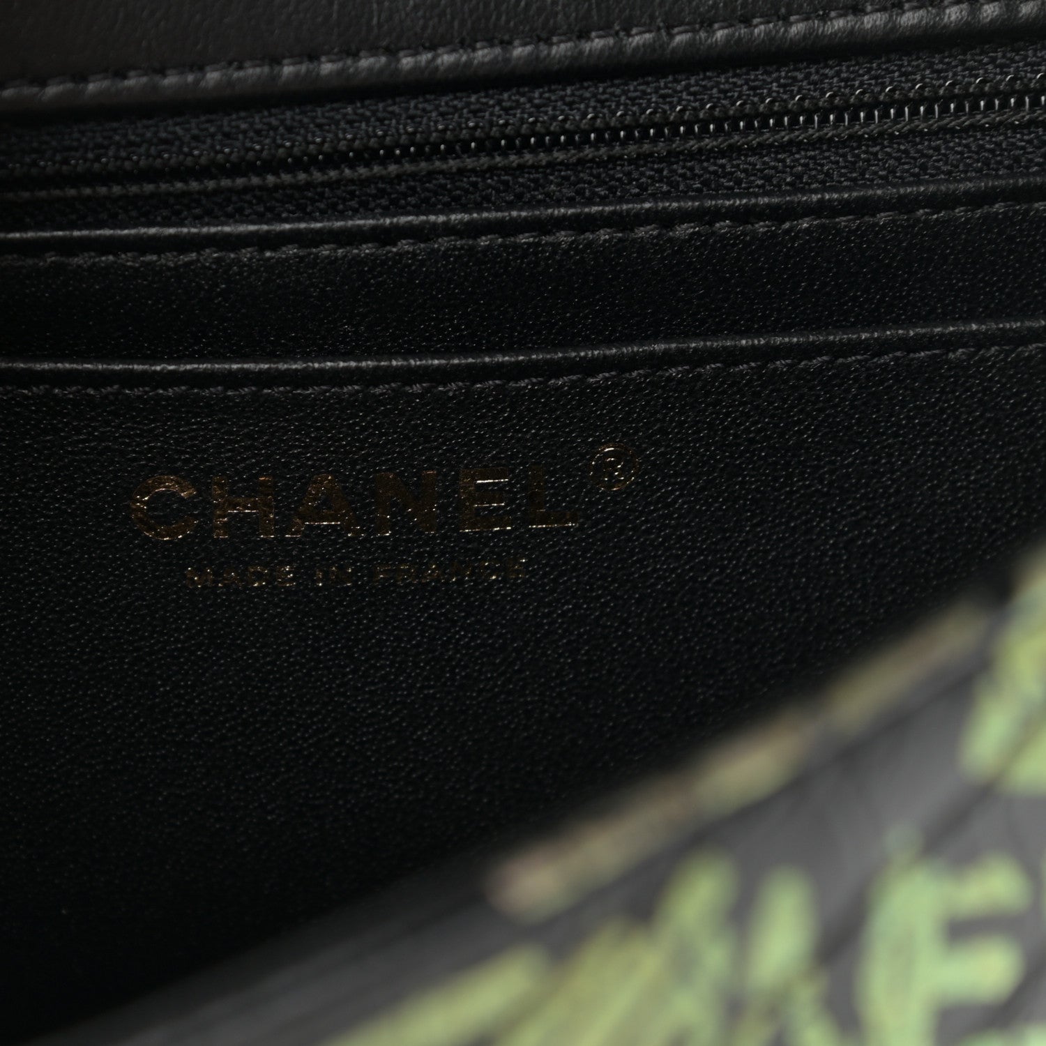 Chanel Calfskin Crocodile Embossed Graffiti 2.55 Mini Cocodile Reissue Flap Black Gold 6 of 13