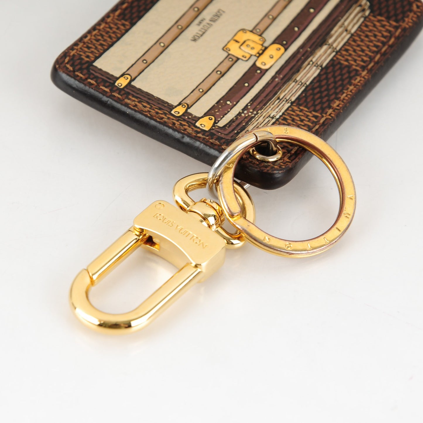 Damier Ebene Trunks and Locks Bag Charm