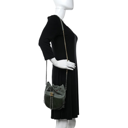 Chanel Calfskin Quilted Small Gabrielle Bucket Green 2 of 10