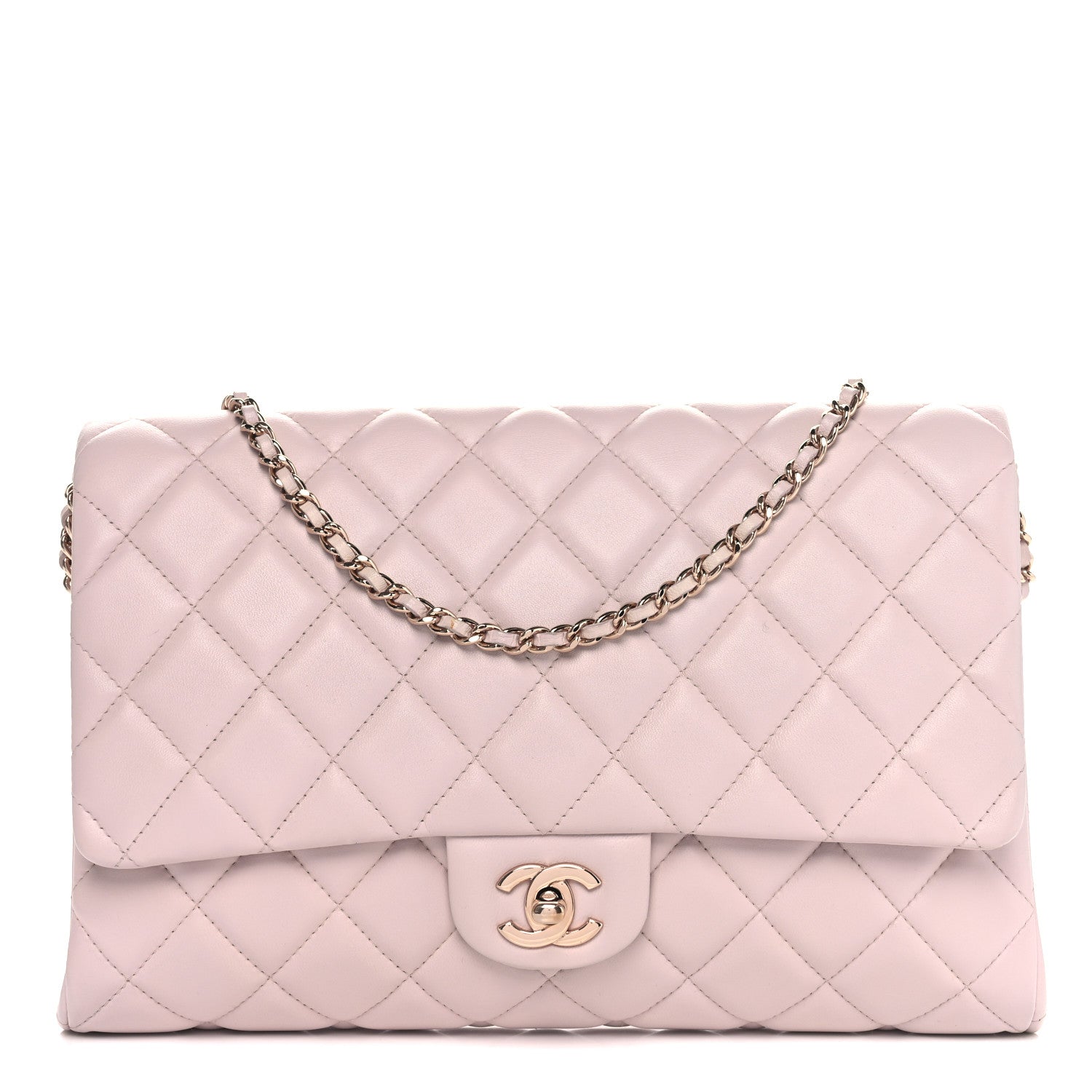 Chanel Lambskin Quilted Clutch with Chain Flap Light Pink 1 of 10