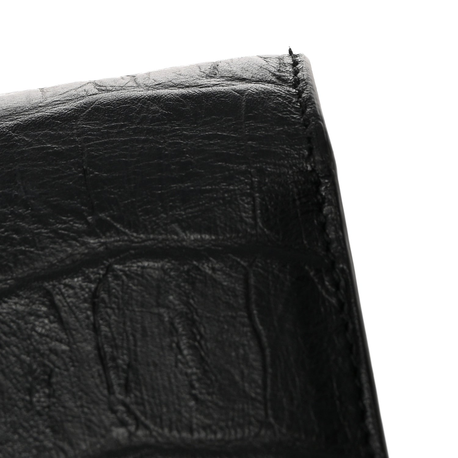 Saint Laurent Calfskin Crocodile Embossed Classic Monogram Tassel Clutch Black 10 of 10