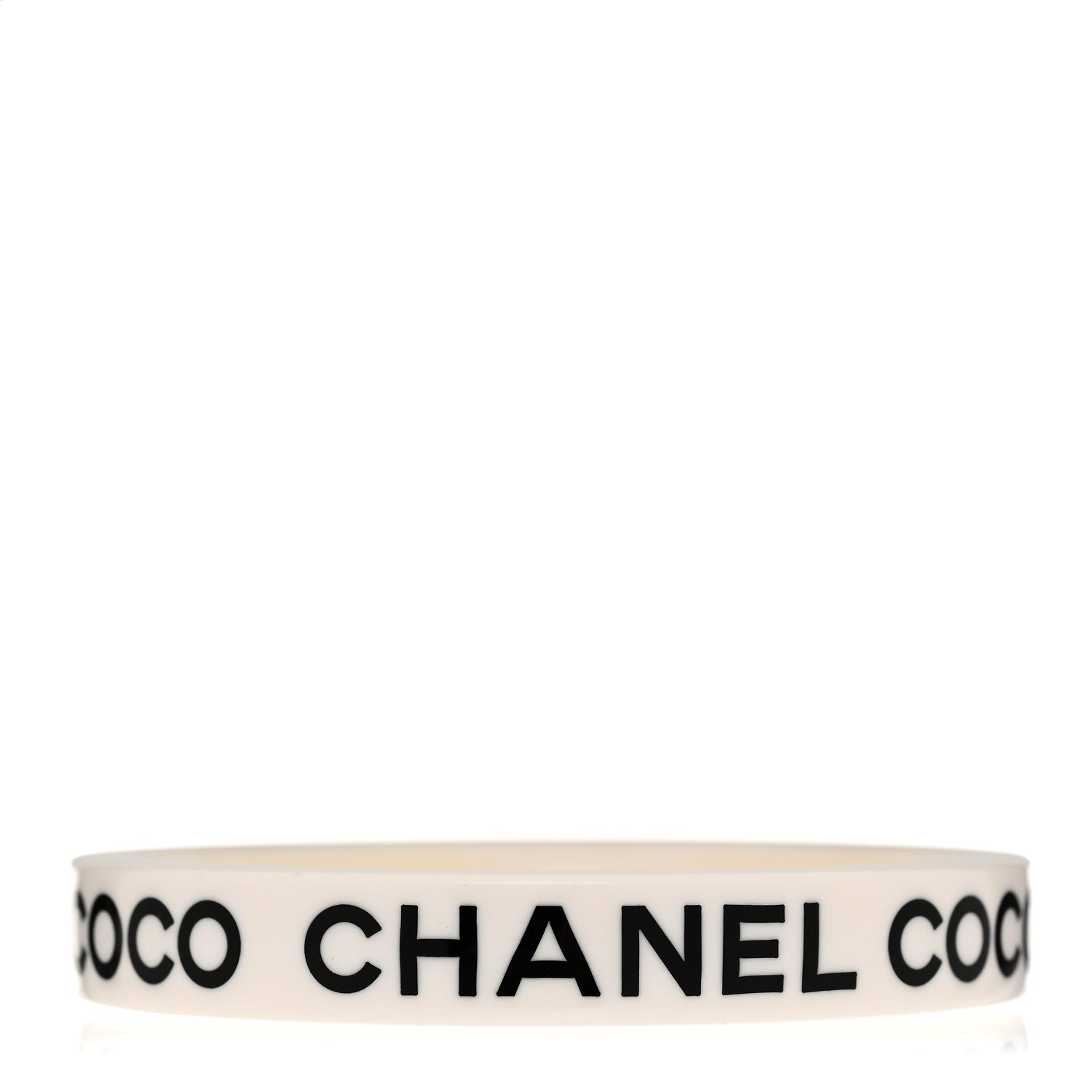 Chanel Resin Coco Bangle Bracelet White Black 1 of 4