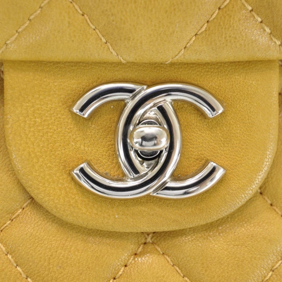 Glazed Lambskin Jumbo Flap Mango