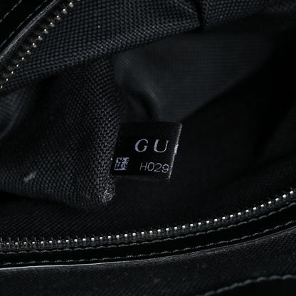 Gucci GG Supreme Monogram Appia Calfskin Web Flat Messenger Bag Black Grey 8 of 13
