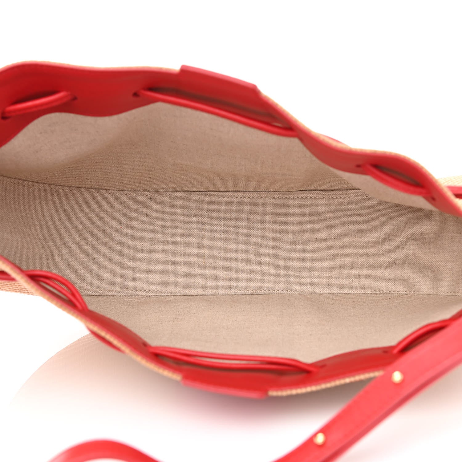 Mansur Gavriel Raffia Calfskin Lilium Bag Flamma 5 of 7