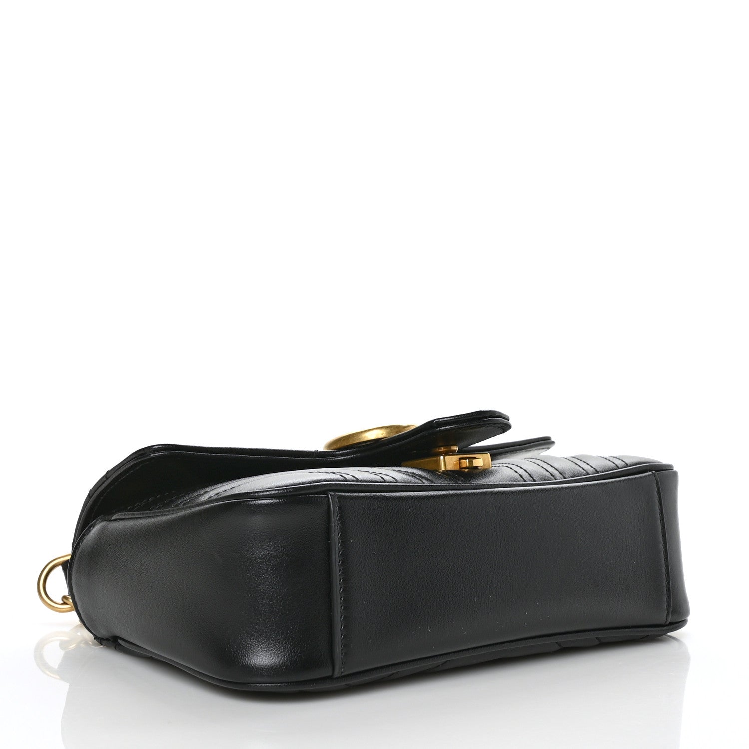 Gucci Calfskin Matelasse Mini GG Marmont Shoulder Bag Black 4 of 8