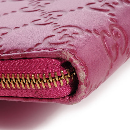 Gucci Metallic Soft Guccissima Heart Zip Around Wallet Fresia Rose 12 of 18