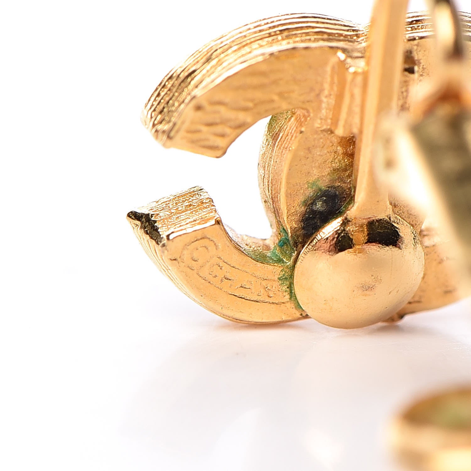 Chanel Crystal CC Clip On Earrings Gold 4 of 5