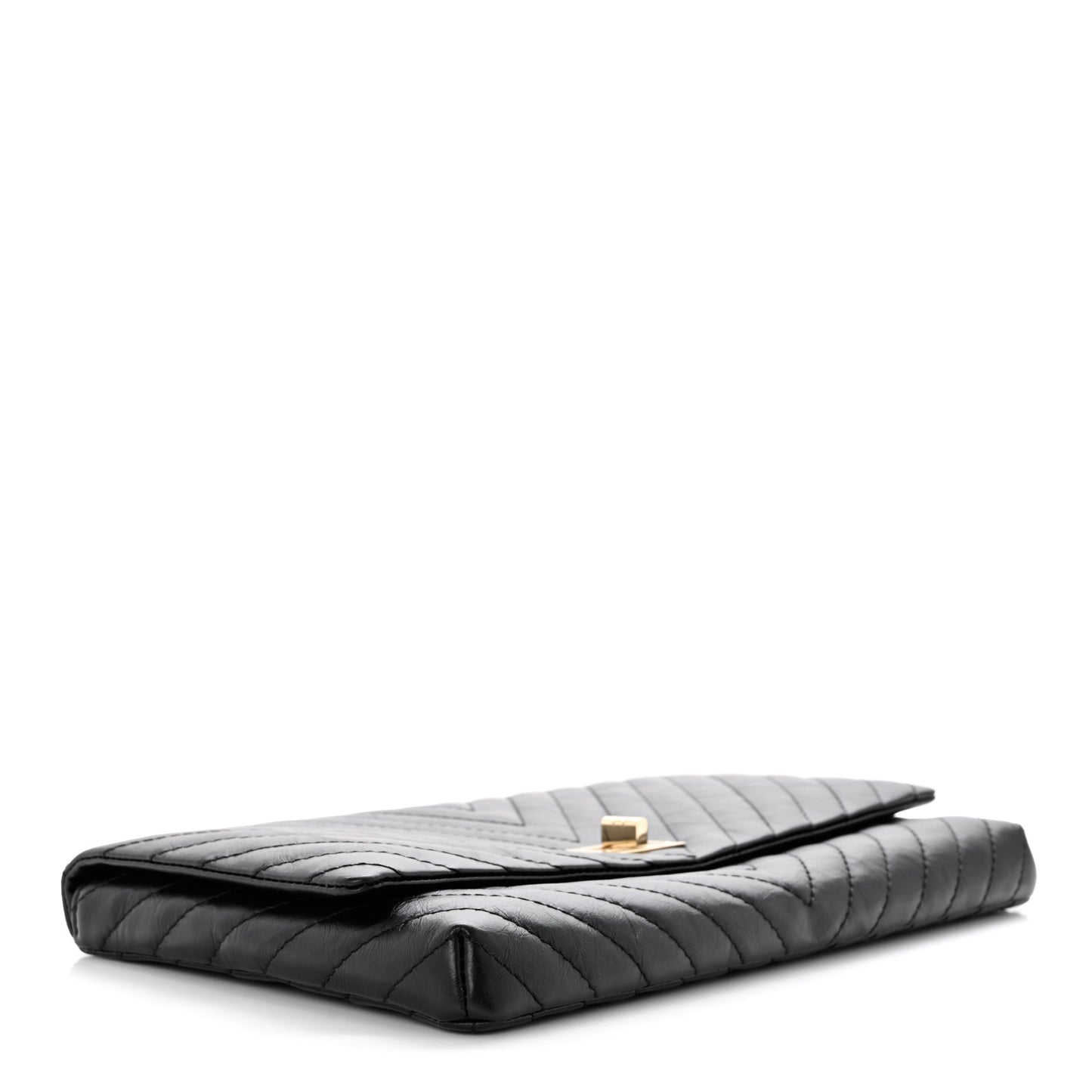 Aged Calfskin Chevron Quilted Reissue 2.55 Clutch Black