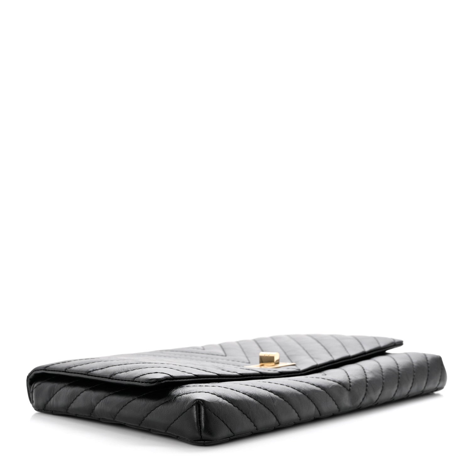 Chanel Aged Calfskin Chevron Quilted Reissue 2.55 Clutch Black 4 of 7