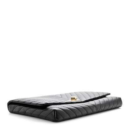 Chanel Aged Calfskin Chevron Quilted Reissue 2.55 Clutch Black 4 of 7
