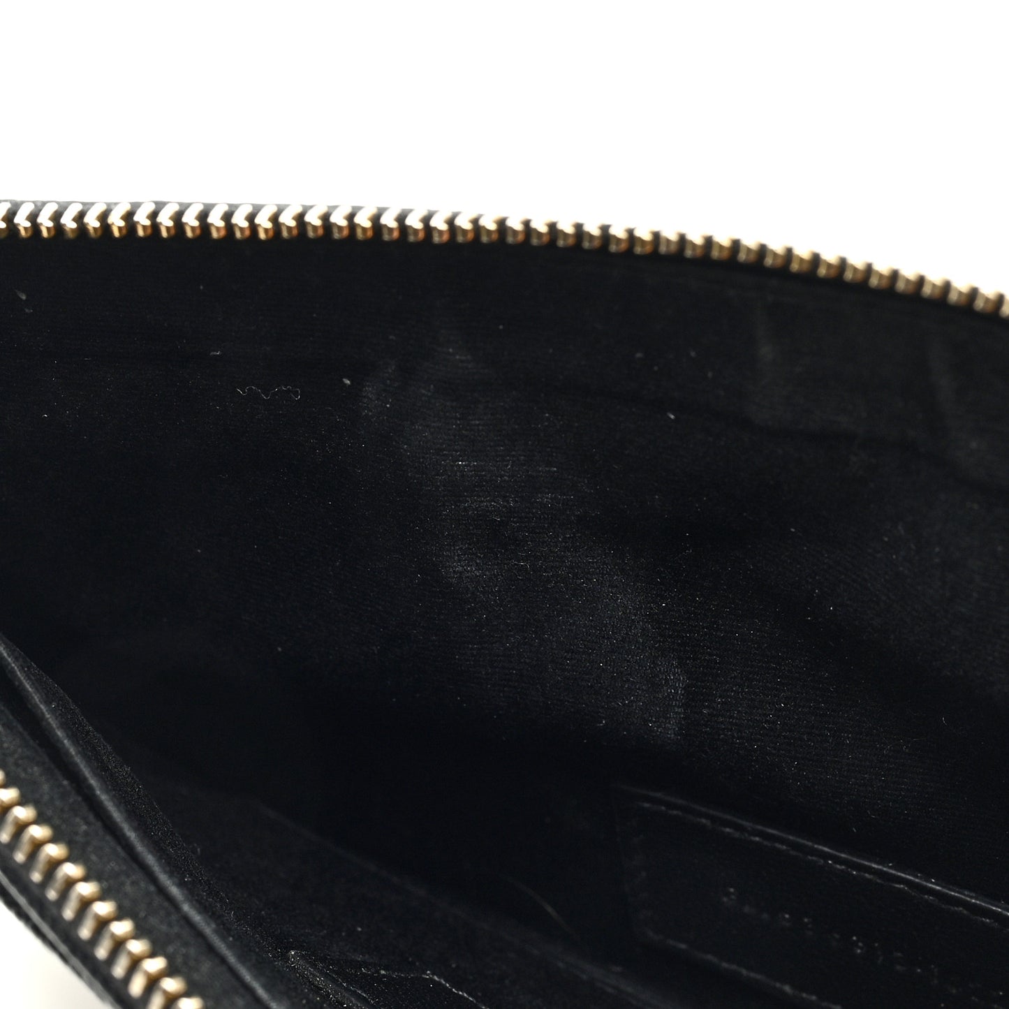 SAINT LAURENT Grain De Poudre Chevron Monogram Large Bill Pouch Black