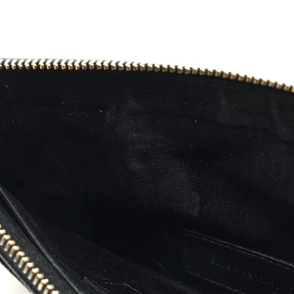 Saint Laurent SAINT LAURENT Grain De Poudre Chevron Monogram Large Bill Pouch Black 7 of 7