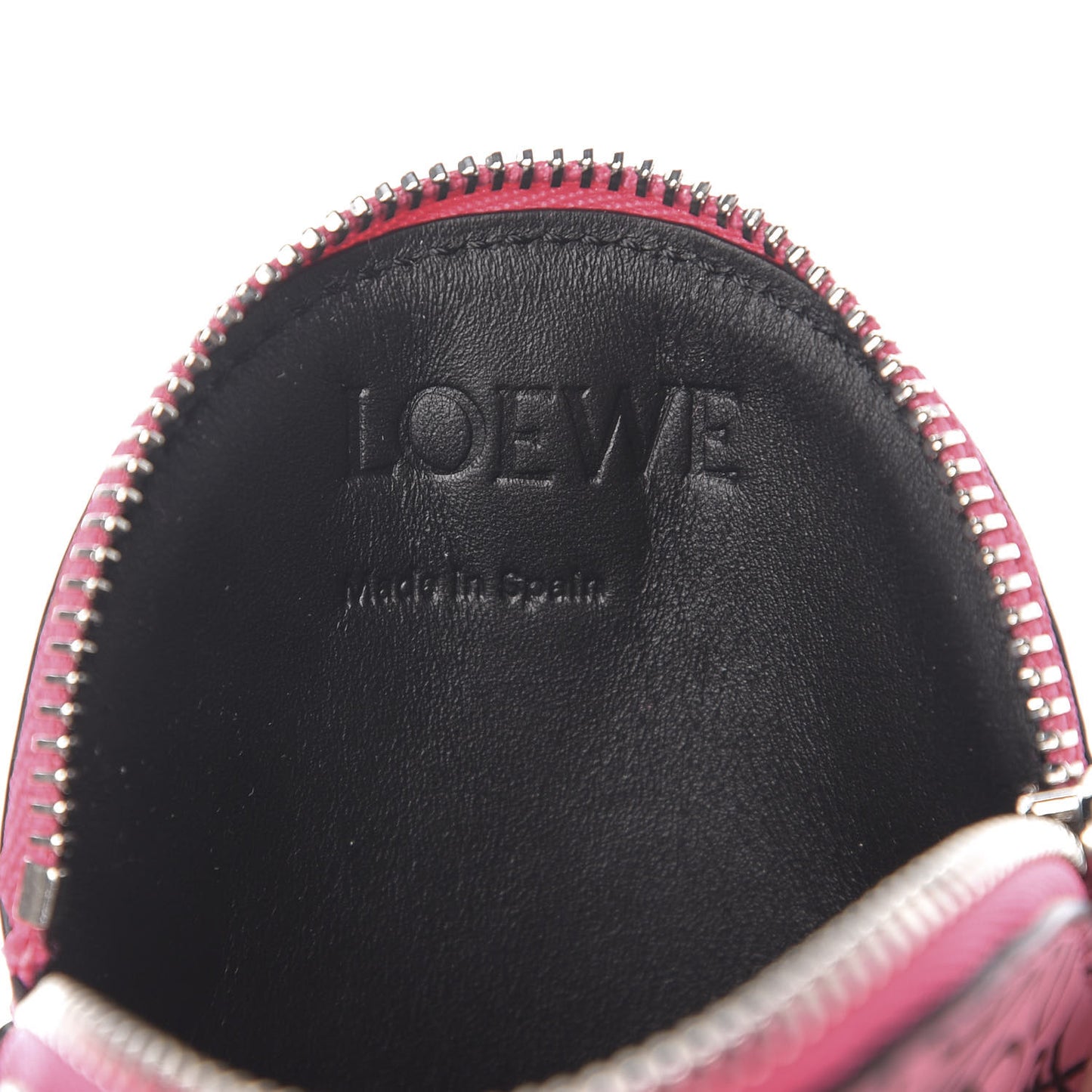 Calfskin Repeat Coin Purse Pink Tulip Black