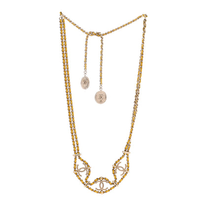 Chanel Metal Lambskin CC Chain Link Necklace Yellow Gold 3 of 5